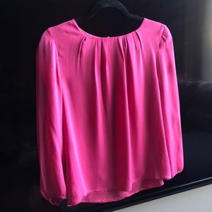 Silk bright pink J Crew blouse